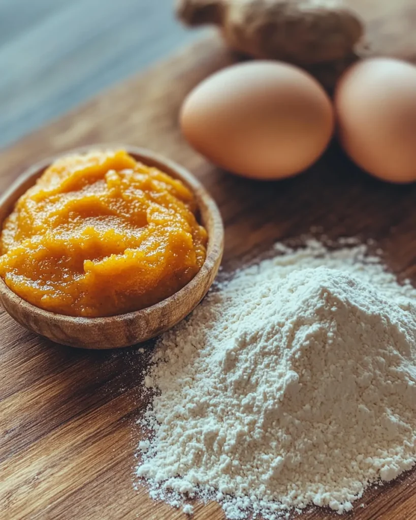 Ingredients for 3-ingredient pumpkin pancakes.